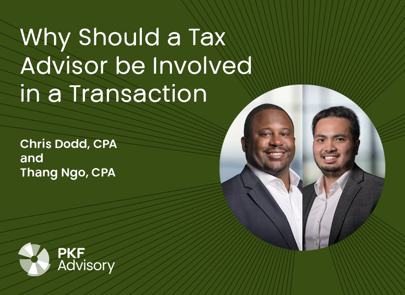 Why Should a Tax Advisor Be Involved in a Transaction